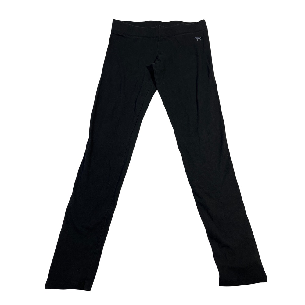 PINK Victoria's Secret Y2K Black Cotton‎ Blend Stretch Streetwear Leggings S